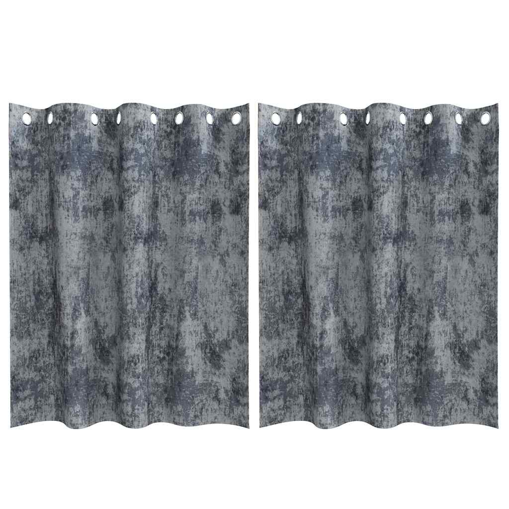 Velvet Gordijnen 2 st Zilvergrijs 140 x 140 cm Fluweel