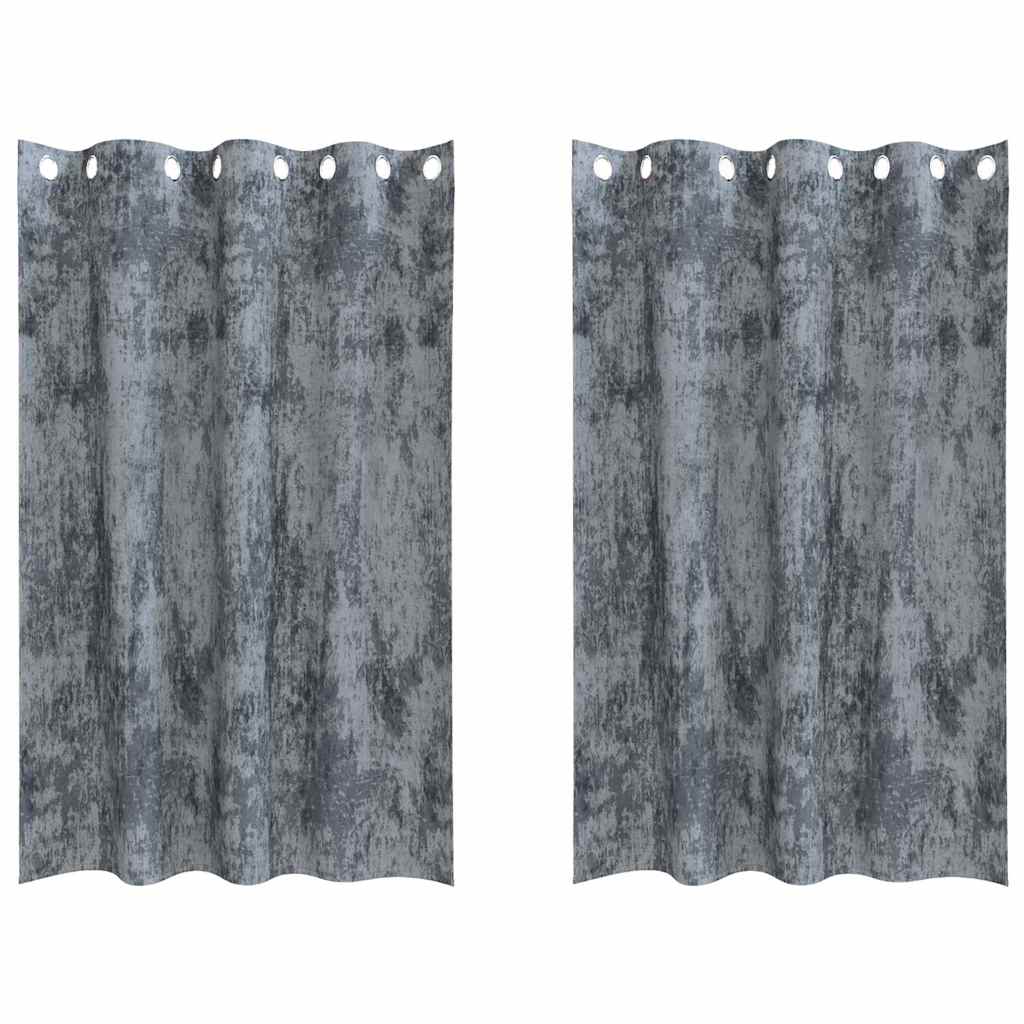 Velvet Gordijnen 2 st Zilvergrijs 175 x 140 cm Fluweel