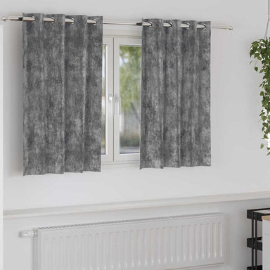Velvet Gordijnen 2 st Grijs 140 x 140 cm Fluweel