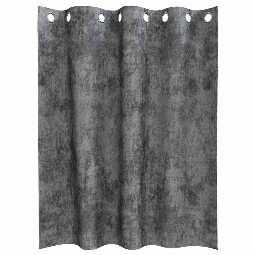 Velvet Gordijnen 2 st Grijs 140 x 140 cm Fluweel