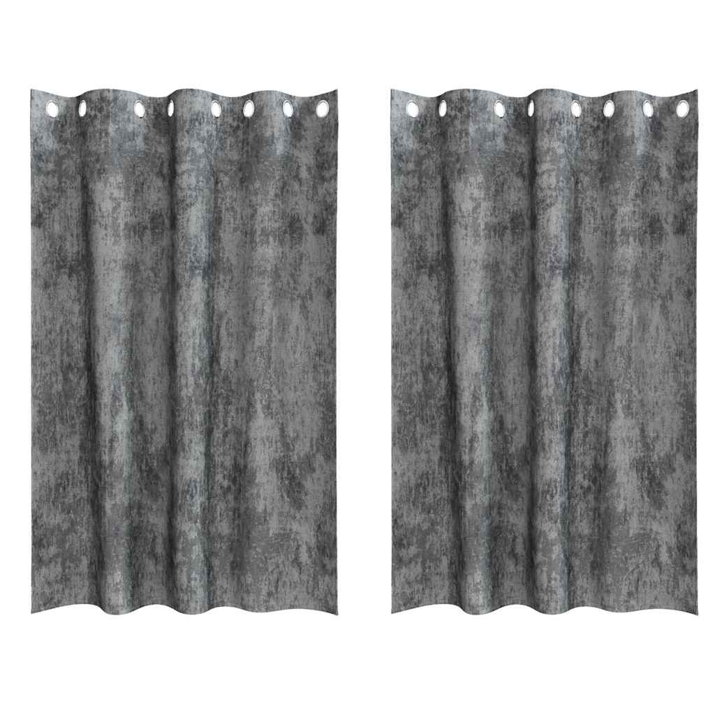 Velvet Gordijnen 2 st Grijs 175 x 140 cm Fluweel