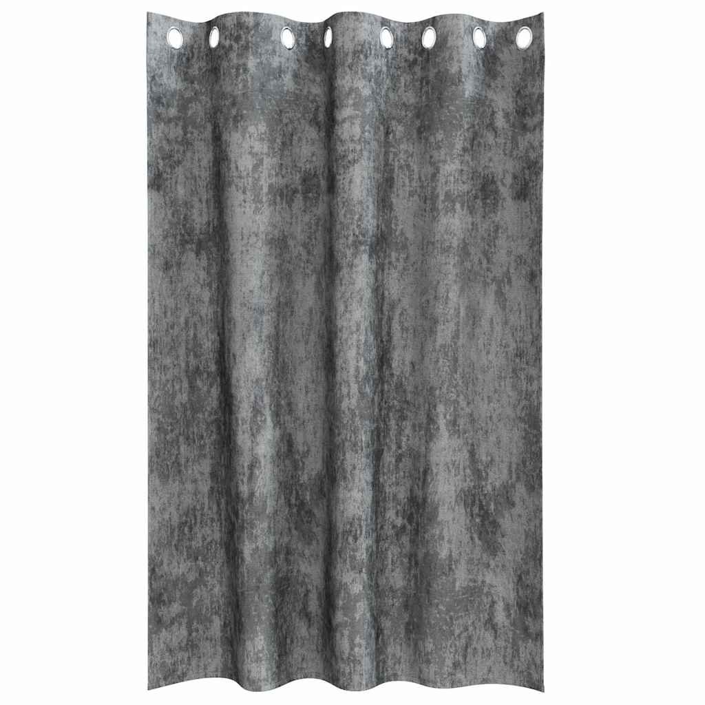 Velvet Gordijnen 2 st Grijs 175 x 140 cm Fluweel
