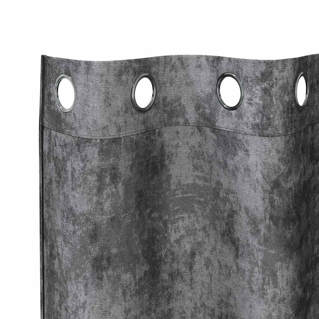 Velvet Gordijnen 2 st Grijs 225 x 140 cm Fluweel