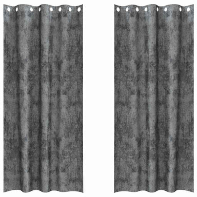 Velvet Gordijnen 2 st Grijs 225 x 140 cm Fluweel