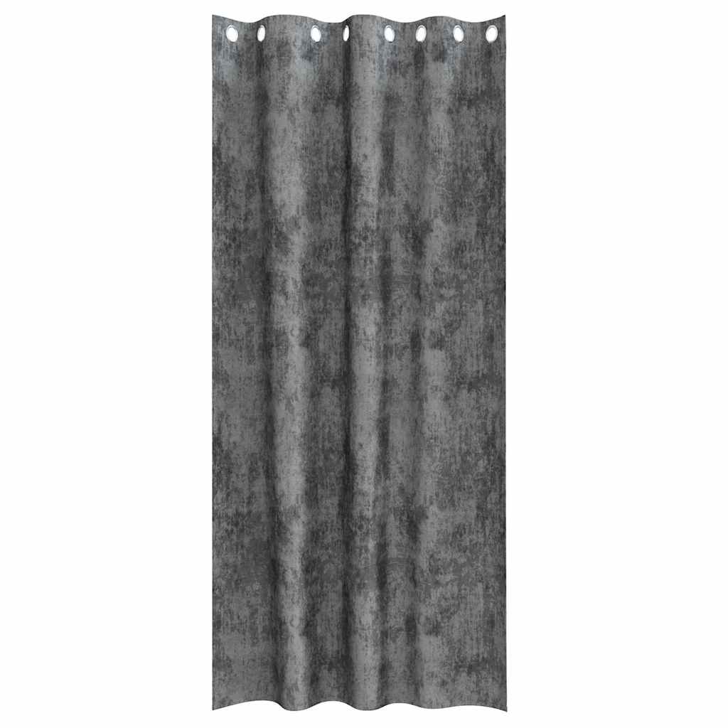 Velvet Gordijnen 2 st Grijs 225 x 140 cm Fluweel