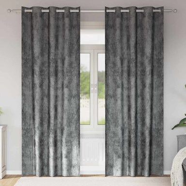 Velvet Gordijnen 2 st Grijs 260 x 140 cm Fluweel