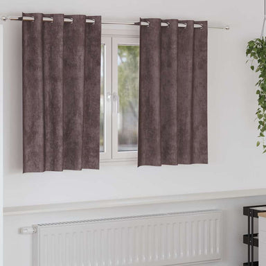 Velvet Gordijnen 2 st Bruin 140 x 140 cm Fluweel