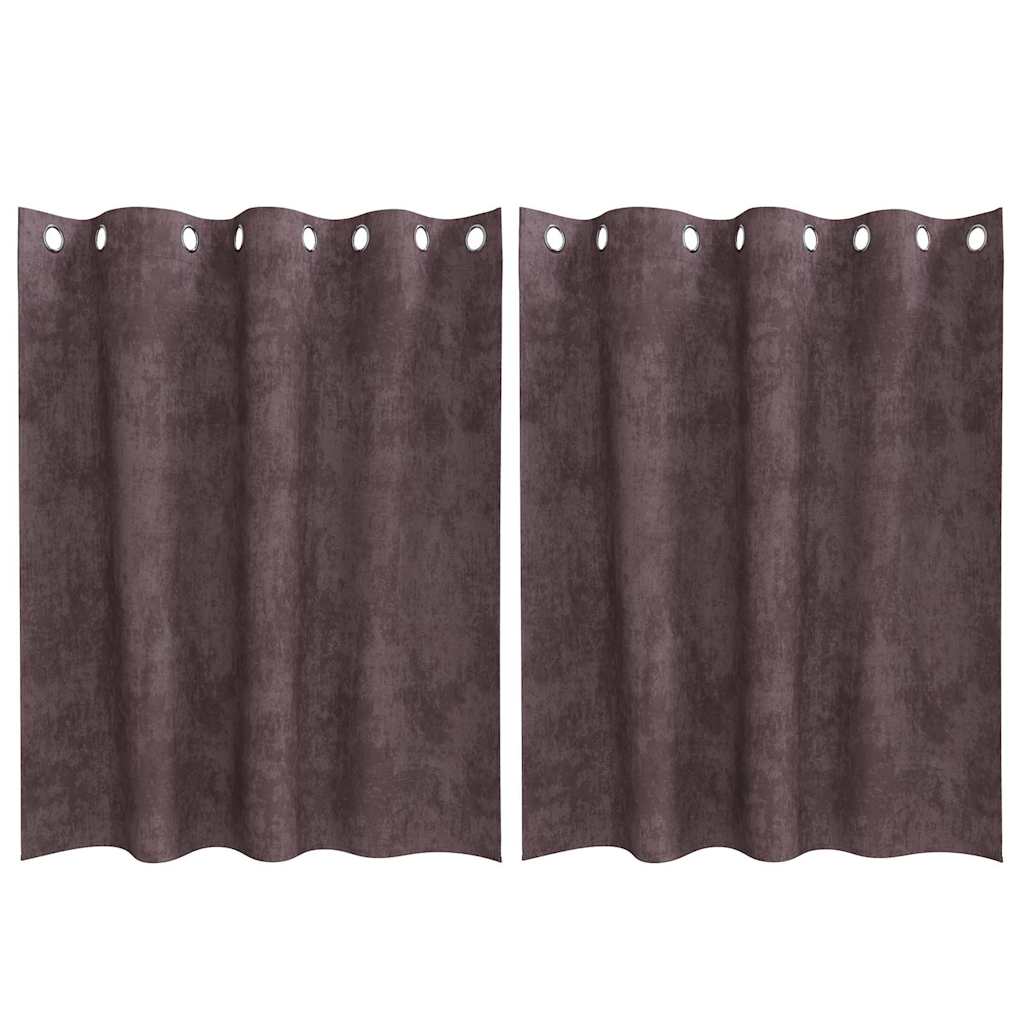 Velvet Gordijnen 2 st Bruin 140 x 140 cm Fluweel
