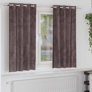 Velvet Gordijnen 2 st Bruin 175 x 140 cm Fluweel