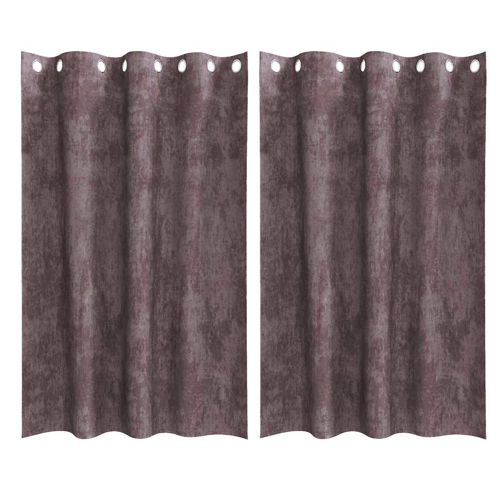 Velvet Gordijnen 2 st Bruin 175 x 140 cm Fluweel