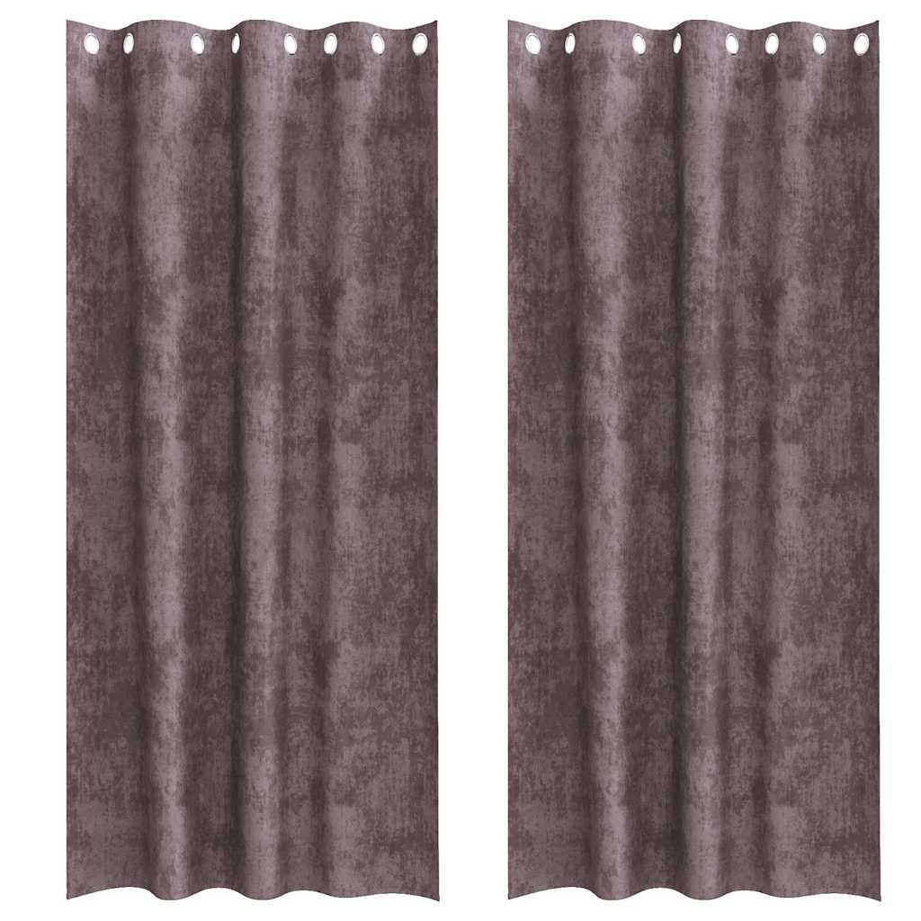 Velvet Gordijnen 2 st Bruin 225 x 140 cm Fluweel