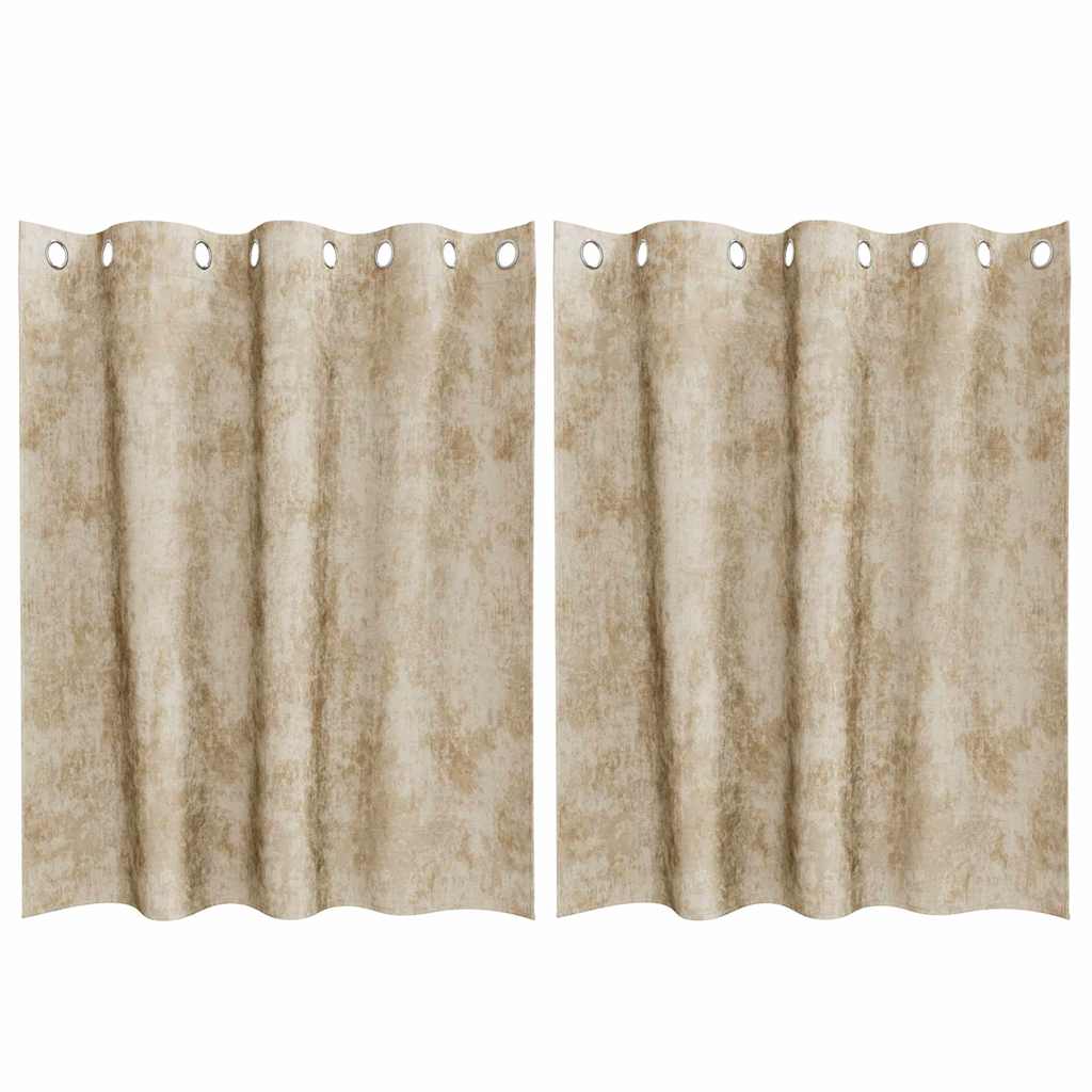 Velvet Gordijnen 2 st Crème 140 x 140 cm Fluweel