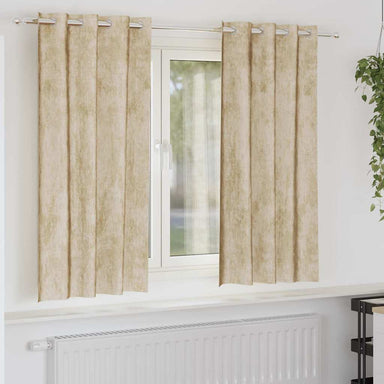 Velvet Gordijnen 2 st Crème 175 x 140 cm Fluweel