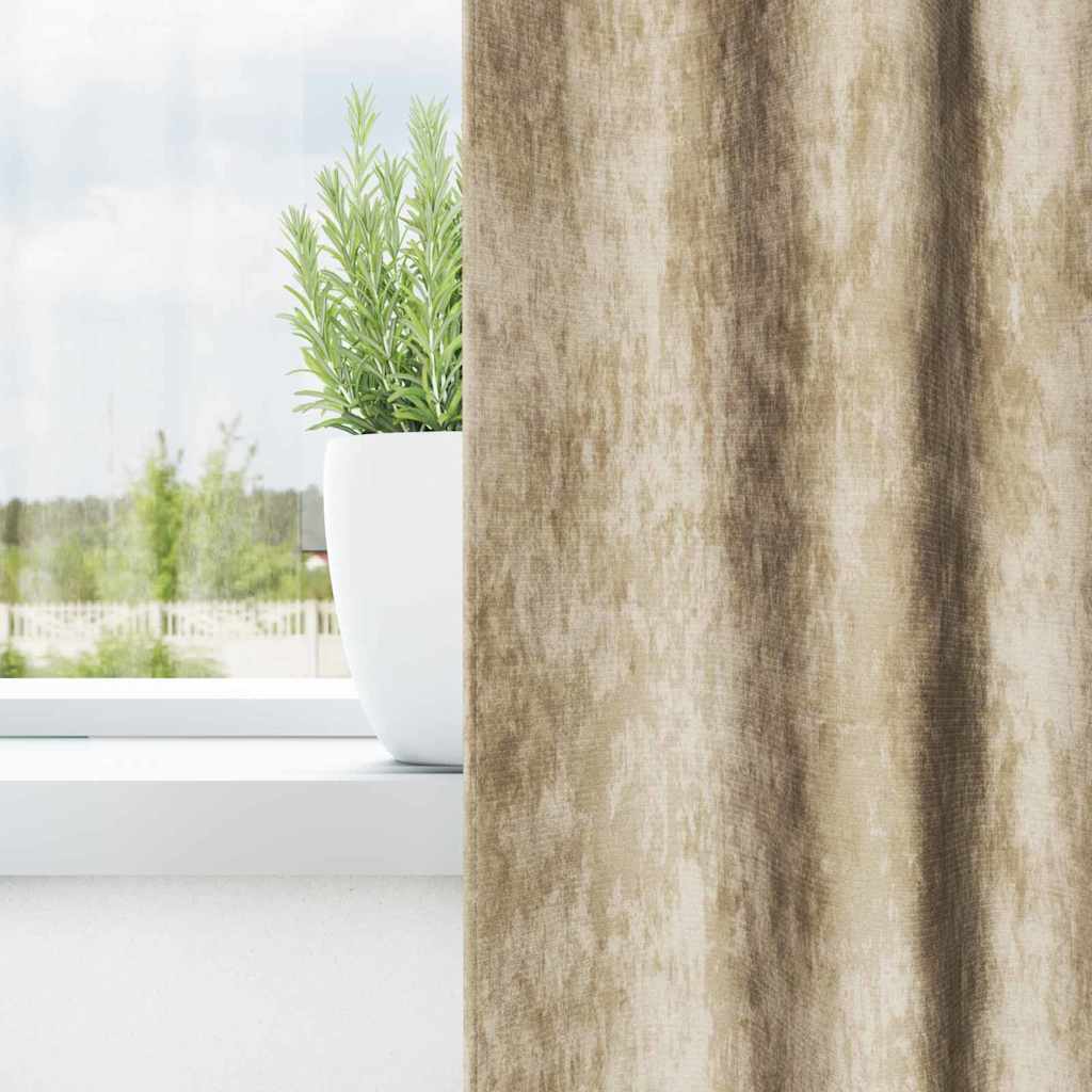 Velvet Gordijnen 2 st Crème 225 x 140 cm Fluweel