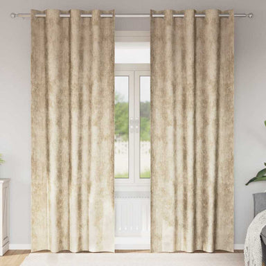 Velvet Gordijnen 2 st Crème 225 x 140 cm Fluweel