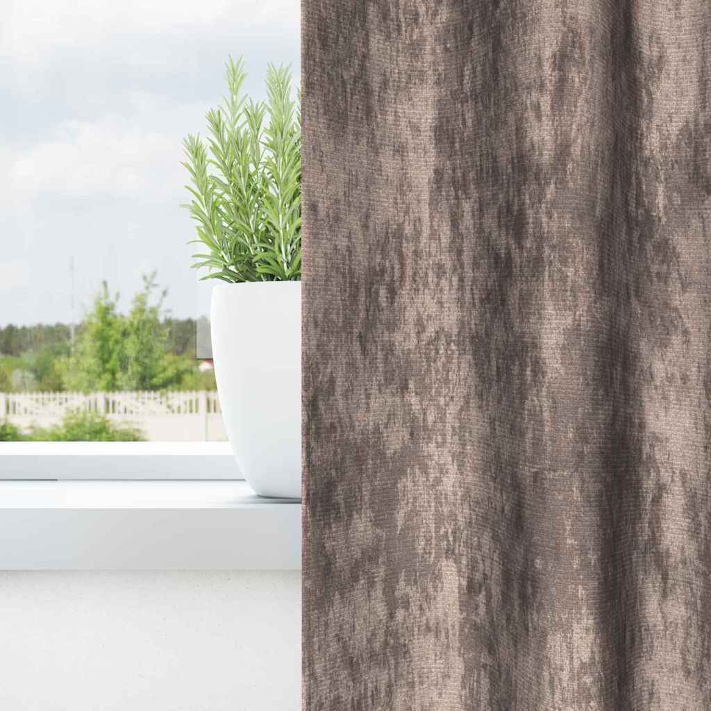 Velvet Gordijnen 2 st Cappuccino 140 x 140 cm Fluweel