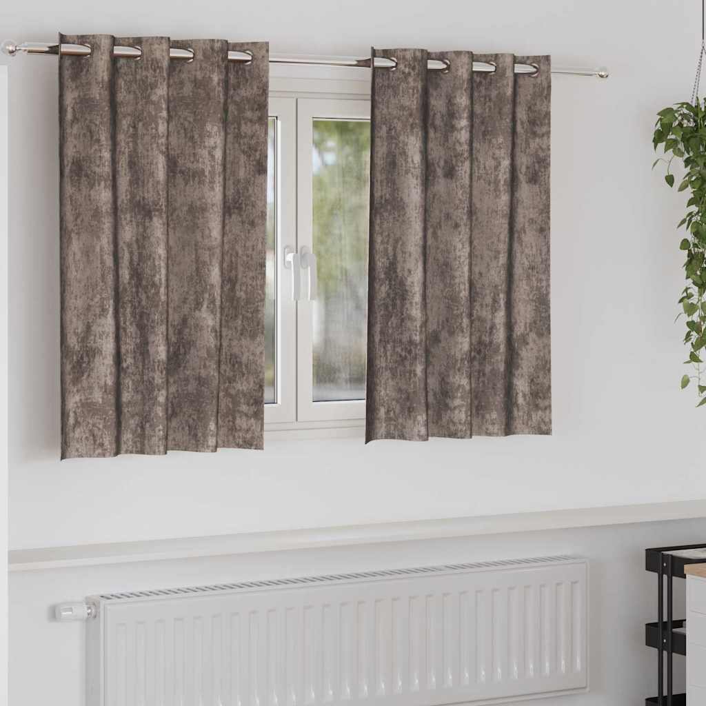 Velvet Gordijnen 2 st Cappuccino 140 x 140 cm Fluweel