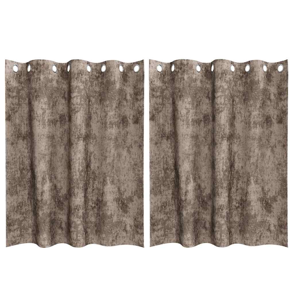 Velvet Gordijnen 2 st Cappuccino 140 x 140 cm Fluweel