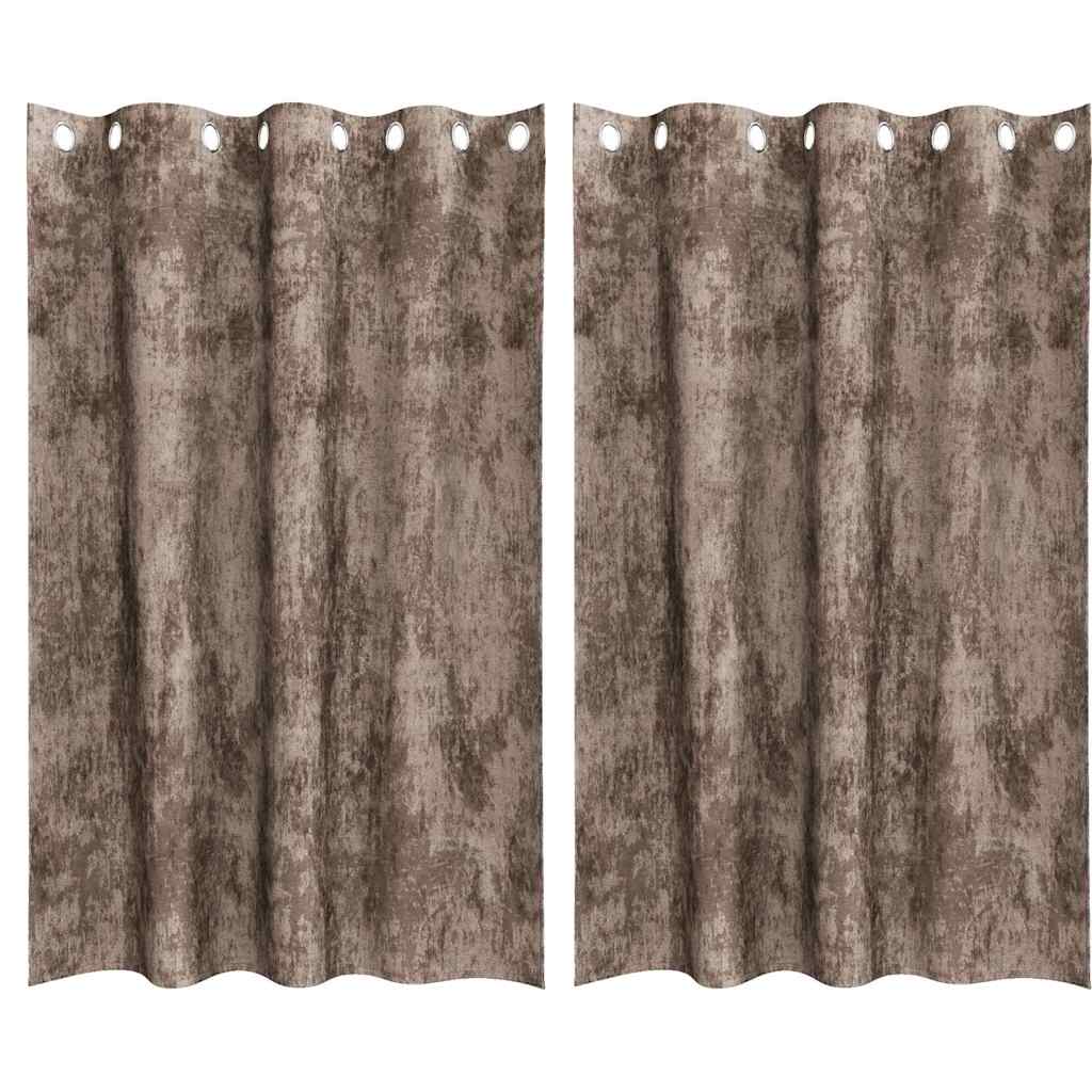 Velvet Gordijnen 2 st Cappuccino 175 x 140 cm Fluweel