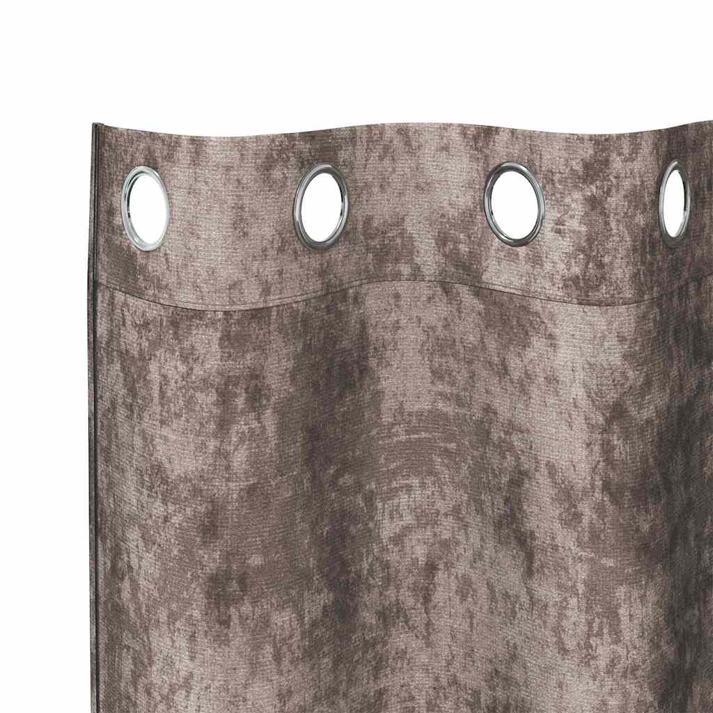 Velvet Gordijnen 2 st Cappuccino 225 x 140 cm Fluweel