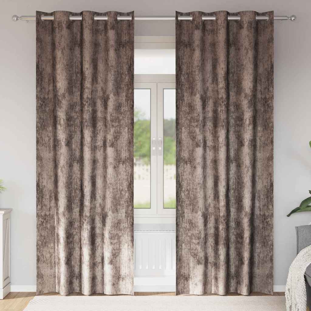 Velvet Gordijnen 2 st Cappuccino 225 x 140 cm Fluweel