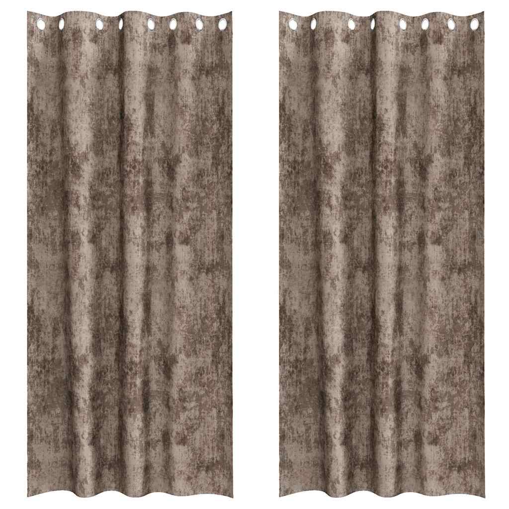 Velvet Gordijnen 2 st Cappuccino 245 x 140 cm Fluweel