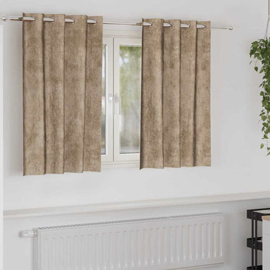 Velvet Gordijnen 2 st champagne 140 x 140 cm Fluweel