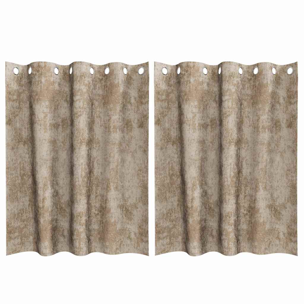 Velvet Gordijnen 2 st champagne 140 x 140 cm Fluweel