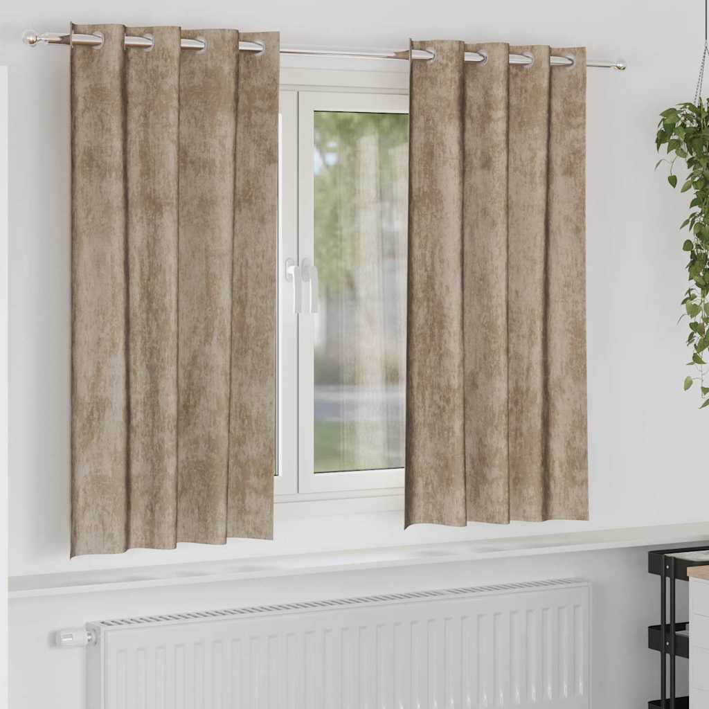 Velvet Gordijnen 2 st champagne 175 x 140 cm Fluweel