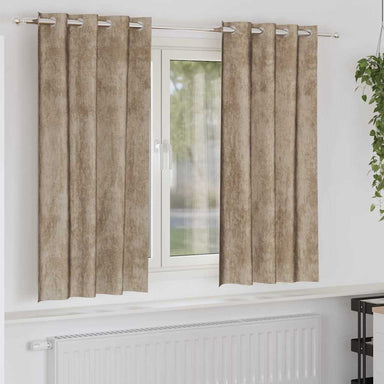 Velvet Gordijnen 2 st champagne 175 x 140 cm Fluweel