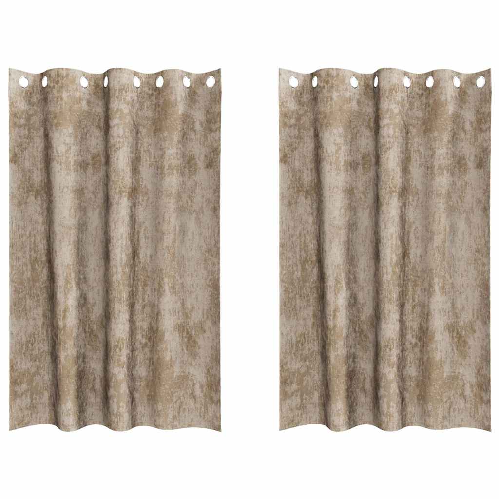 Velvet Gordijnen 2 st champagne 175 x 140 cm Fluweel