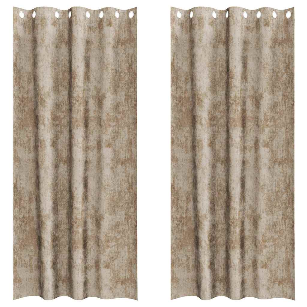 Velvet Gordijnen 2 st champagne 245 x 140 cm Fluweel