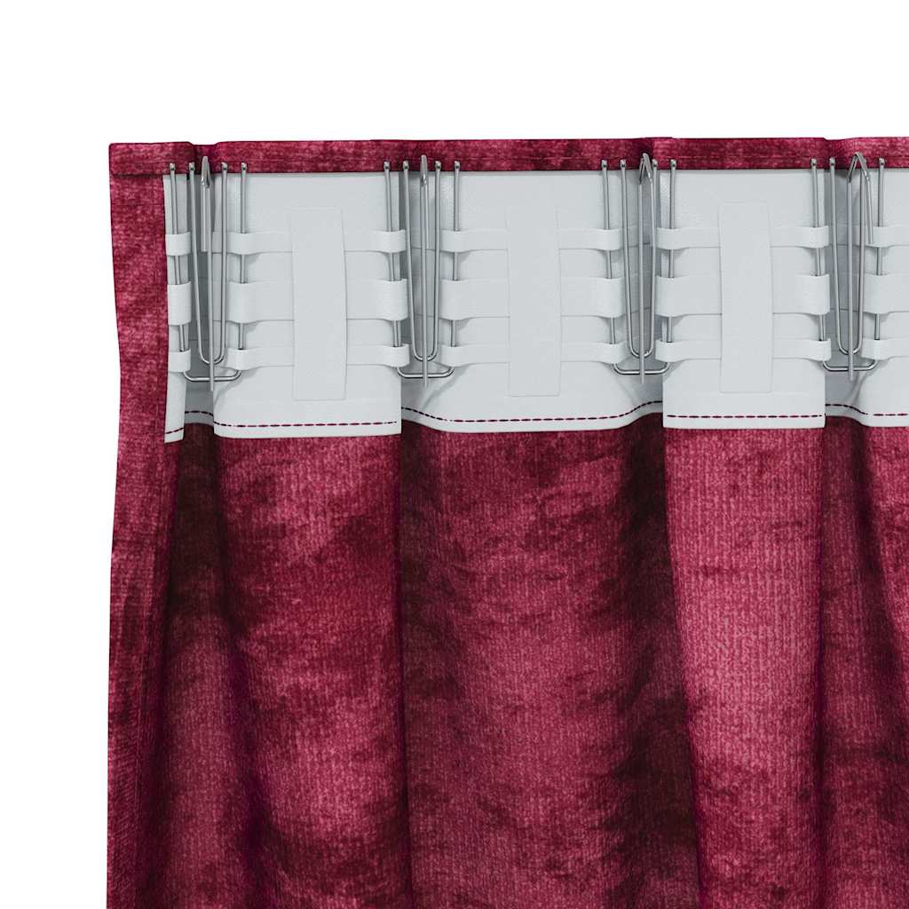 Velvet Gordijnen 2 st Wijnrood 140 x 140 cm Fluweel