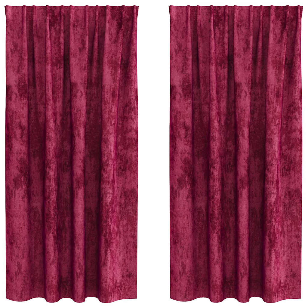 Velvet Gordijnen 2 st Wijnrood 175 x 140 cm Fluweel