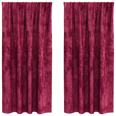 Velvet Gordijnen 2 st Wijnrood 175 x 140 cm Fluweel