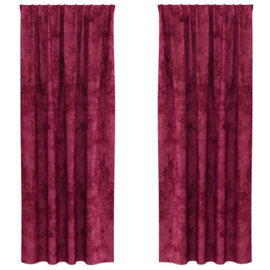 Velvet Gordijnen 2 st Wijnrood 225 x 140 cm Fluweel