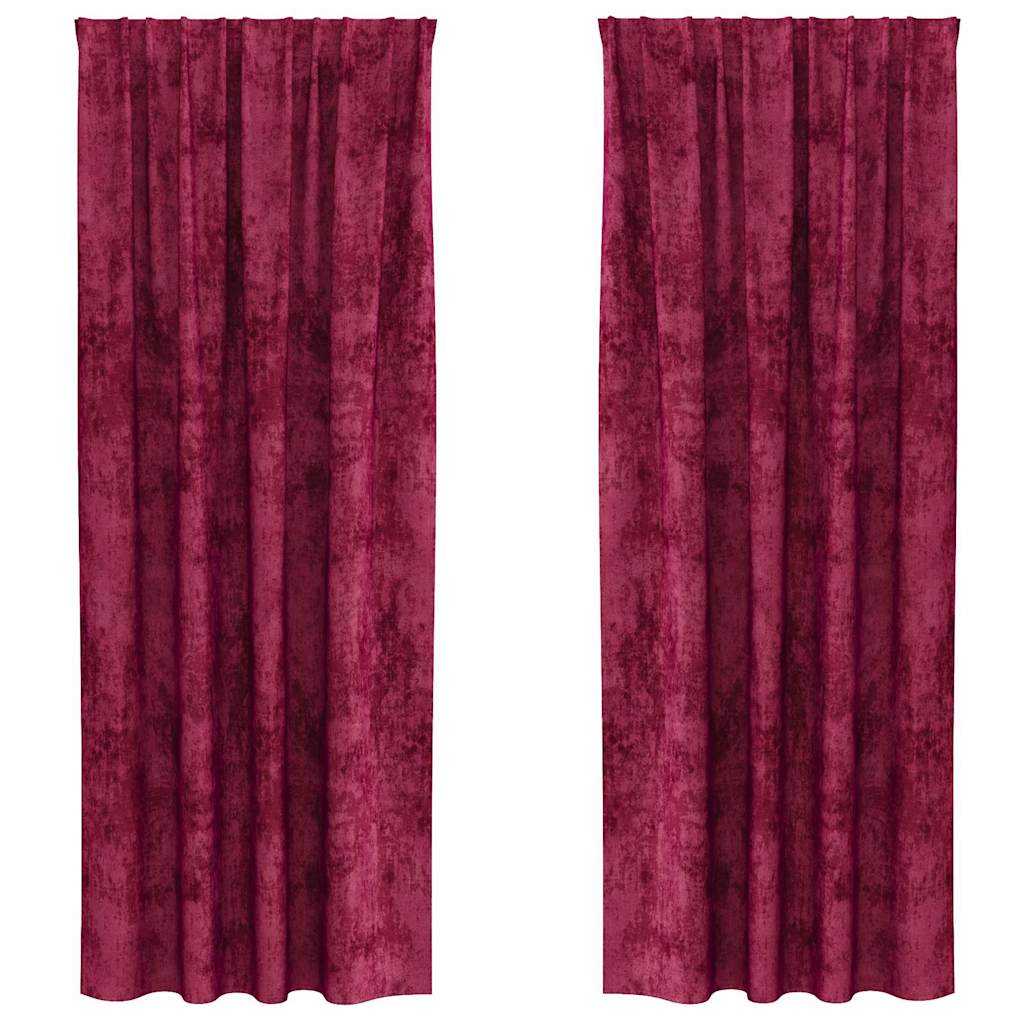 Velvet Gordijnen 2 st Wijnrood 245 x 140 cm Fluweel