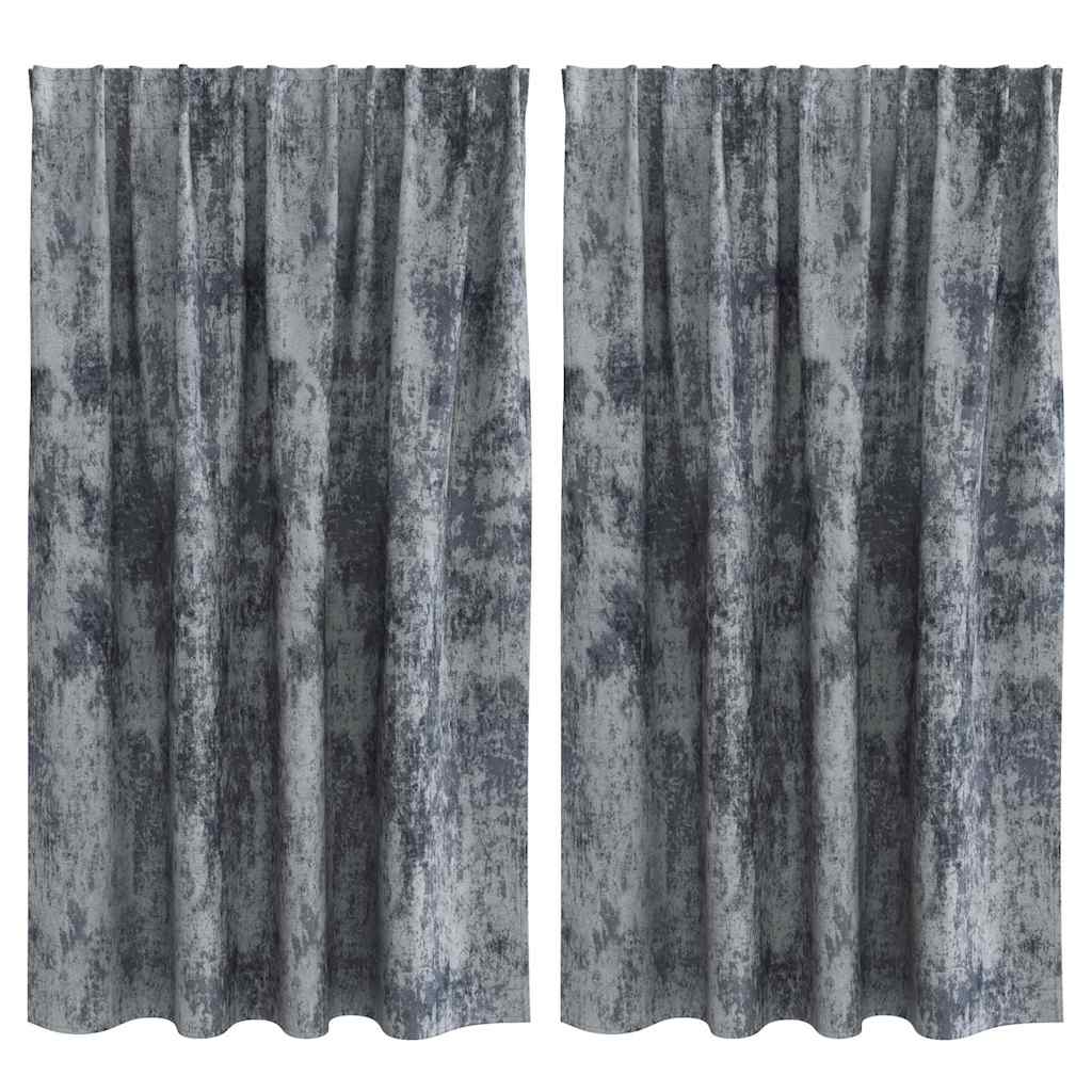 Velvet Gordijnen 2 st Zilvergrijs 140 x 140 cm Fluweel