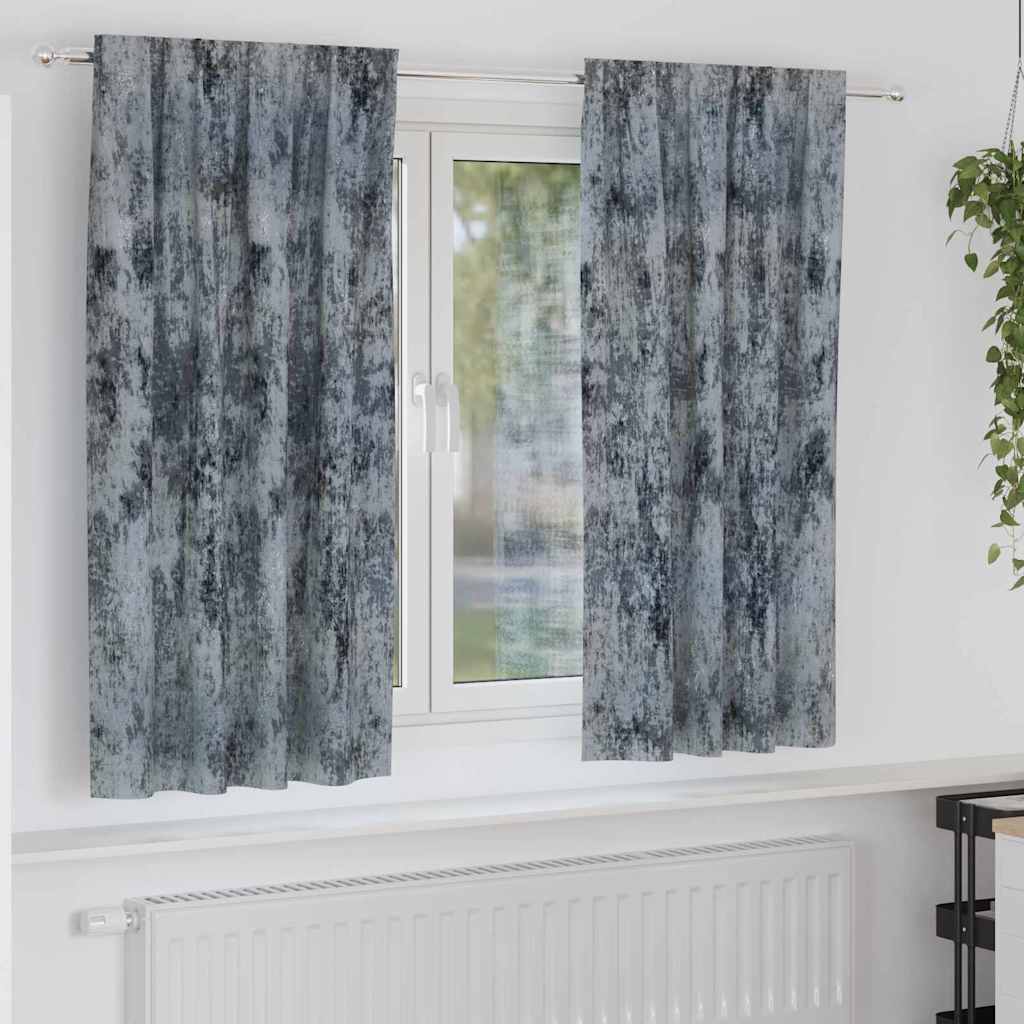Velvet Gordijnen 2 st Zilvergrijs 175 x 140 cm Fluweel