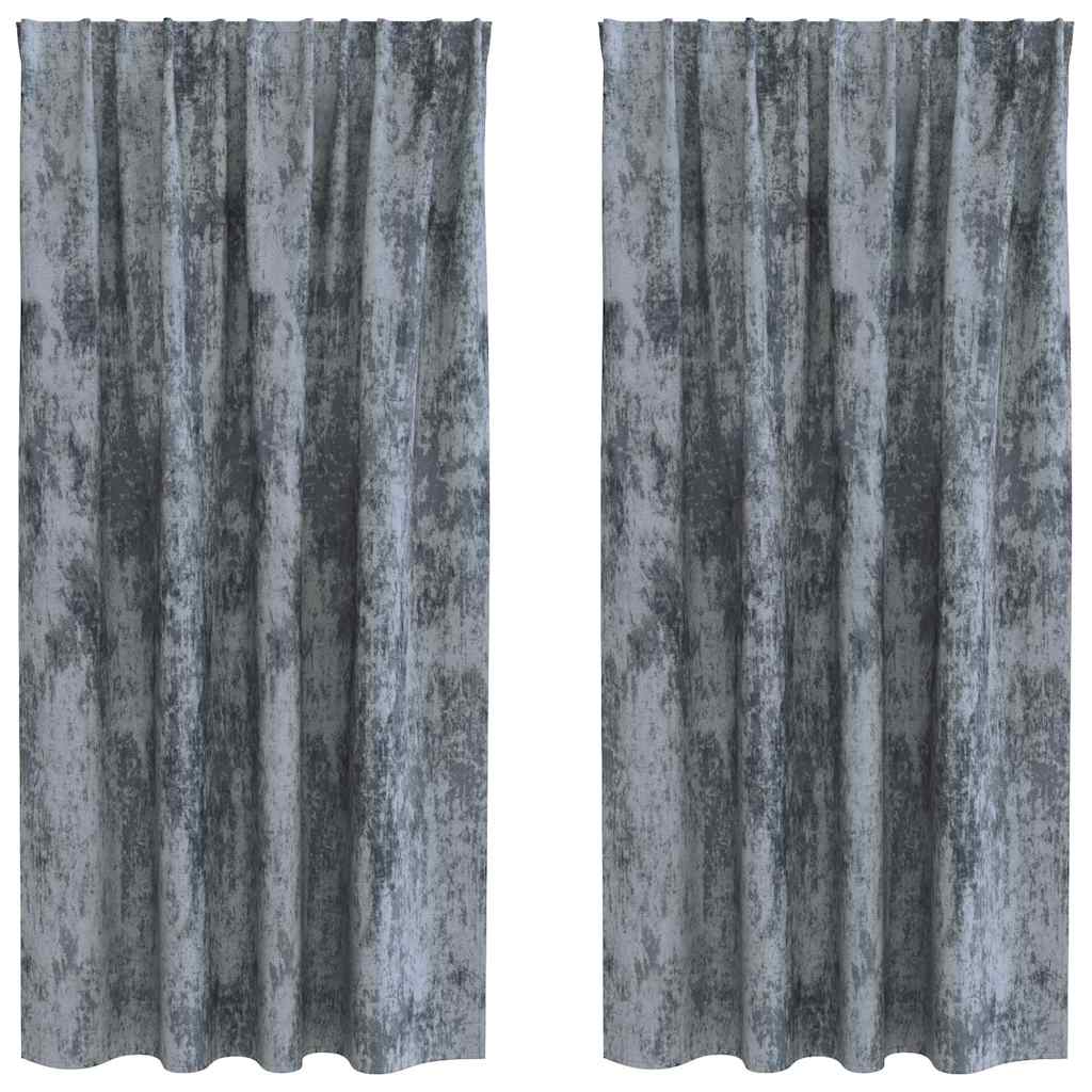 Velvet Gordijnen 2 st Zilvergrijs 175 x 140 cm Fluweel