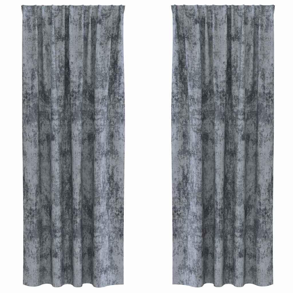 Velvet Gordijnen 2 st Zilvergrijs 260 x 140 cm Fluweel