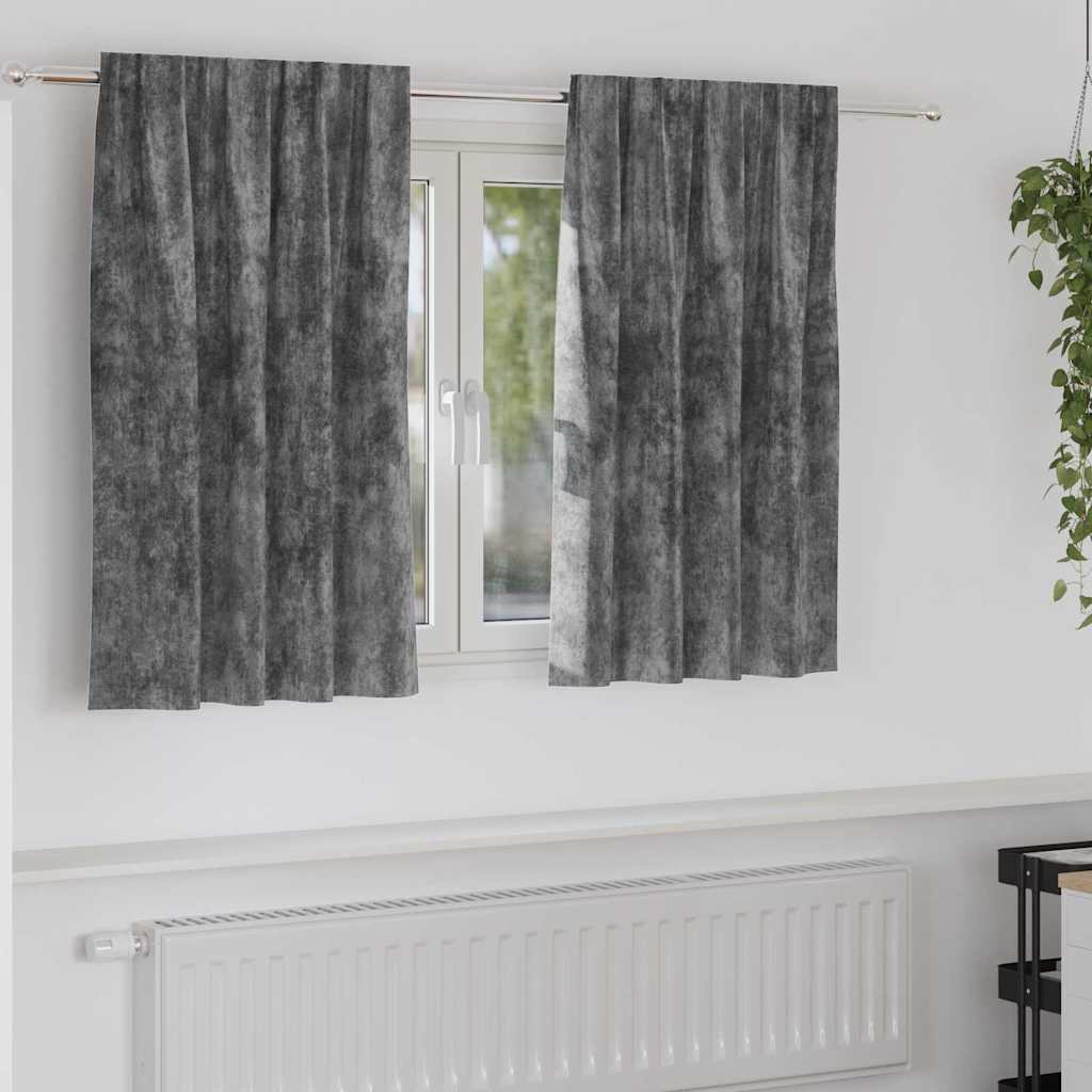 Velvet Gordijnen 2 st Grijs 140 x 140 cm Fluweel