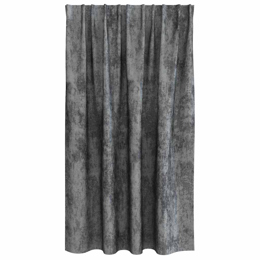 Velvet Gordijnen 2 st Grijs 140 x 140 cm Fluweel