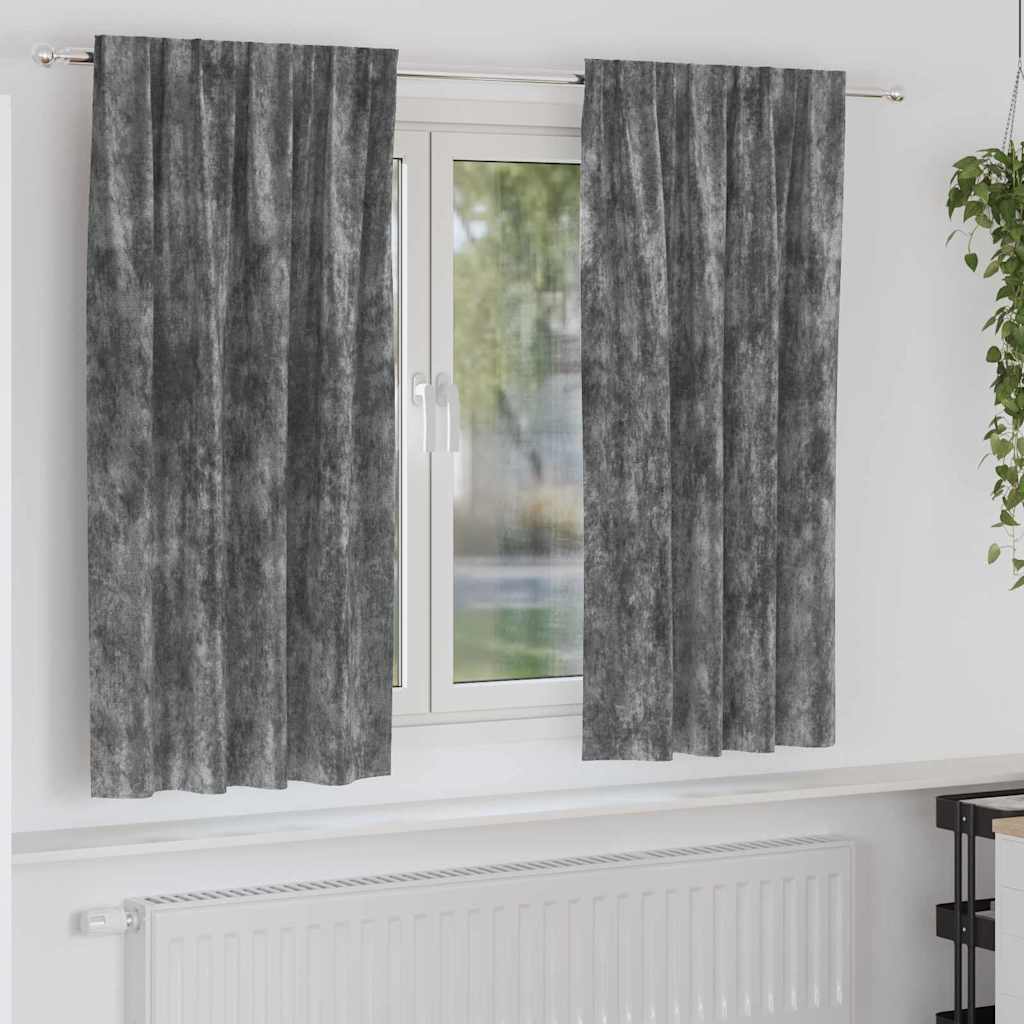Velvet Gordijnen 2 st Grijs 175 x 140 cm Fluweel