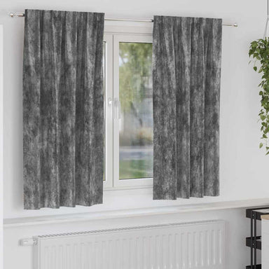 Velvet Gordijnen 2 st Grijs 175 x 140 cm Fluweel
