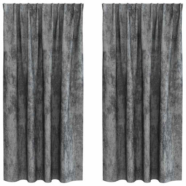 Velvet Gordijnen 2 st Grijs 175 x 140 cm Fluweel