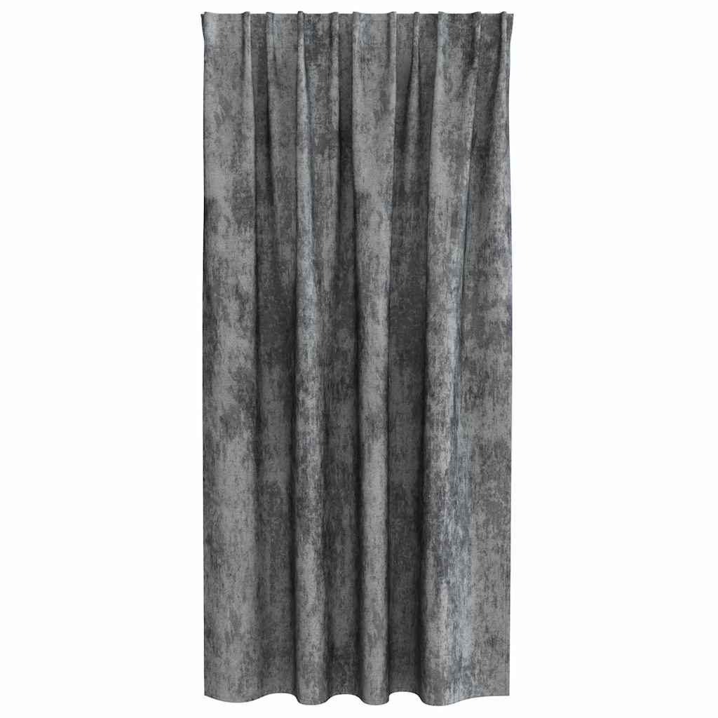 Velvet Gordijnen 2 st Grijs 175 x 140 cm Fluweel