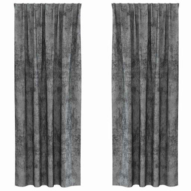 Velvet Gordijnen 2 st Grijs 225 x 140 cm Fluweel