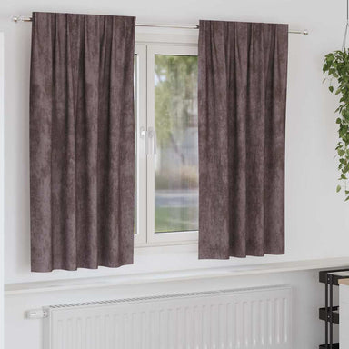 Velvet Gordijnen 2 st Bruin 175 x 140 cm Fluweel