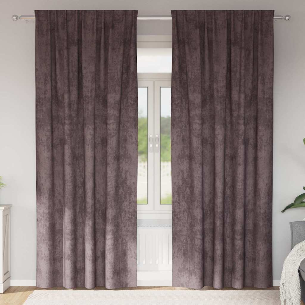 Velvet Gordijnen 2 st Bruin 225 x 140 cm Fluweel